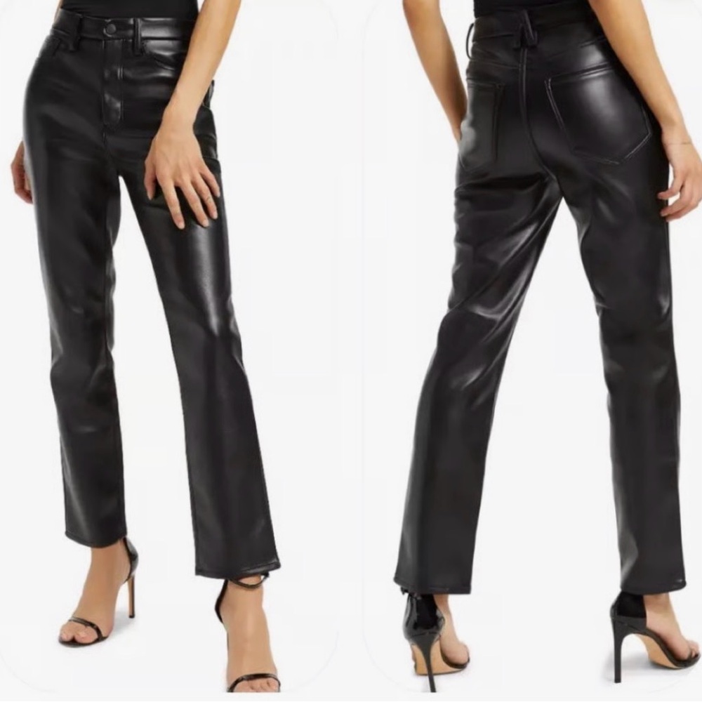Good American Faux Black Leather Pants- New With Tags
